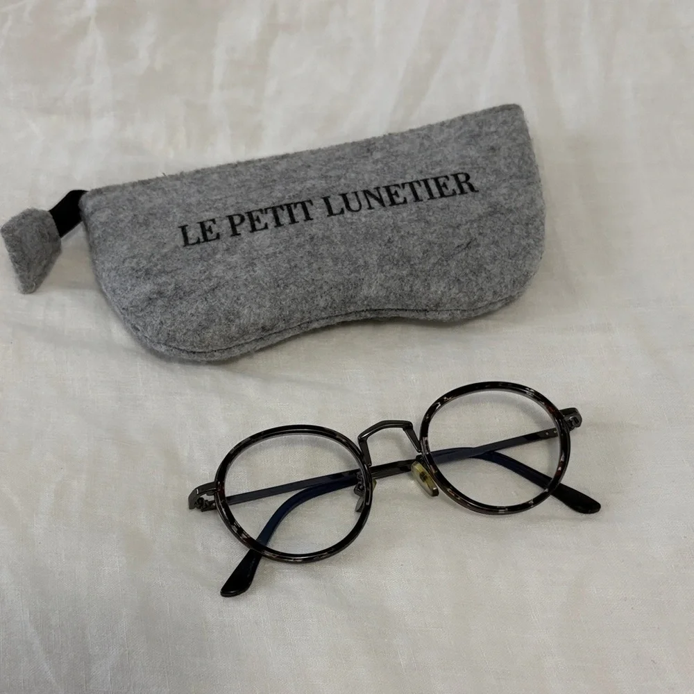 Le Petit Lunetier Brown Tortoiseshell Round Blue Light Eyeglasses - Picture 2 of 9